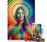 Rompecabezas para Adultos 1000 Rompecabezas Despertar en arcoíris Arte de Corte Exacto Juego Divertido de concentración Juego de relajación Decoración navideña para Pared (38x26cm)