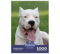 Rompecabezas para Adultos 1000 Rompecabezas Dogo Argentino Rompecabezas para Adultos Juguetes Antiestrés Mejora La Memoria Ayuda A Ejercitar El Cerebro 38x26cm/1000pcs