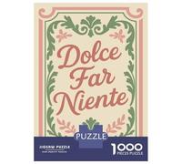 Rompecabezas para Adultos 1000 Rompecabezas Dolce Far Niente Text Art Rompecabezas para Adultos Juguete Decoración De Pared Aliviador De Estrés Regalos Y Cumpleaños Únicos 52x38cm/1000pcs