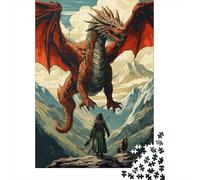 Rompecabezas para Adultos 1000 Rompecabezas Dragon Vs. Warrior Epic Battle Scene Rompecabezas para Adultos Juegos De Relajación Corte De Precisión Regalos Y Cumpleaños Únicos 70x50cm/1000pcs