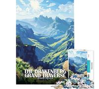 Rompecabezas para adultos 1000 rompecabezas Drakensberg Grand Traverse Sudáfrica Póster Juegos relajantes Desafío de inteligencia cerebral Juguetes adictivos Regalo divertido Desafío difícil (50x75cm)