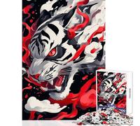 Rompecabezas para Adultos 1000 Rompecabezas El espíritu del Tigre Juguetes antiestrés Gran Regalo para Juegos Juego práctico Ayuda al Cerebro a ejercitar Tamaño 38x52cm