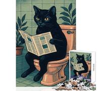 Rompecabezas para Adultos 1000 Rompecabezas El Momento Privado de un Gato Juguetes antiestrés Gran Regalo para Juegos Juego práctico Ayuda al Cerebro a ejercitar Tamaño 38x52cm