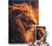 Rompecabezas para Adultos 1000 Rompecabezas “El Rey león en Llamas” Hecho de Papel，para y a Partir de 14 años Juguetes de decoración del hogar Regalo de Obra de Arte。tamaño：26x38cm