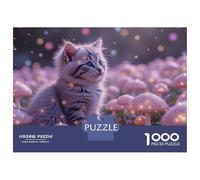 Rompecabezas para Adultos 1000 Rompecabezas Enchanted Mushroom Garden Kitten Rompecabezas para Adultos Juegos De Relajación Corte De Precisión Regalos Y Cumpleaños Únicos 52x38cm/1000pcs