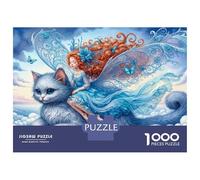 Rompecabezas para Adultos 1000 Rompecabezas Fairy Cat in Clouds Rompecabezas para Adultos Juegos De Relajación Corte De Precisión Regalos Y Cumpleaños Únicos 70x50cm/1000pcs