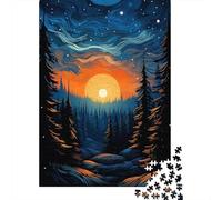 Rompecabezas para Adultos 1000 Rompecabezas Forest Sunset Landscape Rompecabezas para Adultos Juego Familiar Decoración De Pared Oferta como Regalos para Toda La Familia 52x38cm/1000pcs