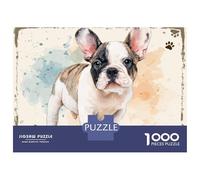 Rompecabezas para Adultos 1000 Rompecabezas French Bulldog Watercolor Print-1 Rompecabezas para Adultos Juego Familiar Patrón De Ensamblaje Regalos Y Cumpleaños Únicos 38x26cm/1000pcs