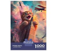 Rompecabezas para Adultos 1000 Rompecabezas Giant Cat Attack Building Rompecabezas para Adultos Juego Familiar Decoración De Pared Oferta como Regalos para Toda La Familia 70x50cm/1000pcs