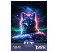 Rompecabezas para Adultos 1000 Rompecabezas Glowing Fox Wall Art Print Rompecabezas para Adultos Juegos De Relajación Corte De Precisión Regalos Y Cumpleaños Únicos 38x26cm/1000pcs