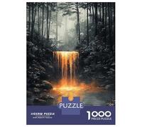 Rompecabezas para Adultos 1000 Rompecabezas Golden Waterfall in Mystical Forest Rompecabezas para Adultos Juego Familiar Decoración De Pared Oferta como Regalos para Toda La Familia 70x50cm/1000pcs
