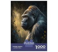 Rompecabezas para Adultos 1000 Rompecabezas Gorilla Portrait in Forest Rompecabezas para Adultos Juguete Decoración De Pared Aliviador De Estrés Regalos Y Cumpleaños Únicos 52x38cm/1000pcs