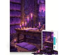 Rompecabezas para adultos 1000 rompecabezas Habitación de brujería a la luz de las velas Juego de ajuste exacto Acertijo Regalo de ingenio Tiempo de diversión tranquilo Regalo de arte navideño 38x26cm