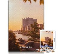 Rompecabezas para Adultos 1000 Rompecabezas Hamburgo Juegos educativos Vacaciones en casa Matar el Tiempo Regalos de cumpleaños Tamaño 38x52cm