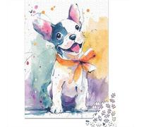 Rompecabezas para Adultos 1000 Rompecabezas Happy Watercolor Dog Art Print Rompecabezas para Adultos Juegos De Relajación Corte De Precisión Regalos Y Cumpleaños Únicos 38x26cm/1000pcs
