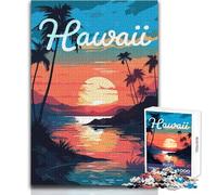Rompecabezas para Adultos 1000 Rompecabezas Hawaii Vaporwave Juegos educativos Vacaciones en casa Matar el Tiempo Regalos de cumpleaños Tamaño 38x52cm