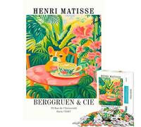 Rompecabezas para Adultos 1000 Rompecabezas inspirados en Henri Matisse Perro Café Arte Actividades Divertidas en casa para la diversión Familiar Juego práctico para Mayores de 14 años (50x75cm)