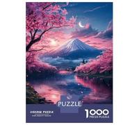 Rompecabezas para Adultos 1000 Rompecabezas Japan Sakura in Mount Fuji Rompecabezas para Adultos Juguetes Antiestrés Mejora La Memoria Ayuda A Ejercitar El Cerebro 38x26cm/1000pcs