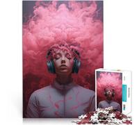 Rompecabezas para Adultos 1000 Rompecabezas La Felicidad del Ruido Rosa Hecho de Papel,Apto para Mayores de 14 años. Difícil de completar Pero Divertido y Gracioso. Regalo de Obra de Arte。