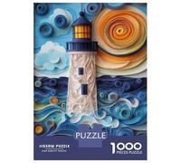 Rompecabezas para Adultos 1000 Rompecabezas Lighthouse Ocean Waves Art Print Rompecabezas para Adultos Juego Familiar Patrón De Ensamblaje Regalos Y Cumpleaños Únicos 52x38cm/1000pcs