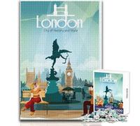 Rompecabezas para Adultos 1000 Rompecabezas Londres Ciudad Viajes Historia Hermoso diseño Juego Decoración del hogar Regalo para cumpleaños Tamaño 38x26cm