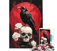 Rompecabezas para Adultos 1000 Rompecabezas Luna Roja y Rosas Blancas Actividades Divertidas en casa Carrera de Velocidad Manual Juguete Educativo para Mayores de 14 años Juego de Rompecabezas