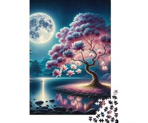 Rompecabezas para Adultos 1000 Rompecabezas Magical Night Blossom Scene Rompecabezas para Adultos Juego Práctico para La Diversión Familiar Regalos Y Cumpleaños Únicos 52x38cm/1000pcs