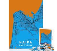Rompecabezas para Adultos 1000 Rompecabezas Mapa de la Ciudad de Haifa Palestina Decoración del hogar Juguetes Regalos de cumpleaños Juegos educativos Entrena tu Cerebro y Tus Manos tamaño 38x52cm