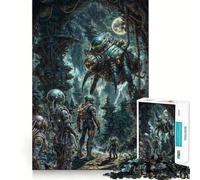 Rompecabezas para Adultos 1000 Rompecabezas Más allá de Las fronteras alienígenas Arte de Corte preciso Juego Creativo Juguete Relajarse Tiempo de Juego Arte de Escena navideña (38x52cm)