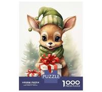 Rompecabezas para Adultos 1000 Rompecabezas Merry Tiny Deer Xmas Rompecabezas para Adultos Juego Familiar Decoración De Pared Oferta como Regalos para Toda La Familia 52x38cm/1000pcs