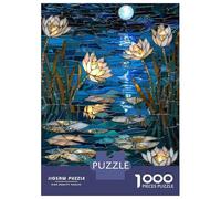 Rompecabezas para Adultos 1000 Rompecabezas Moonlit Lotus Pond Mosaic Rompecabezas para Adultos Juego Familiar Decoración De Pared Oferta como Regalos para Toda La Familia 38x26cm/1000pcs