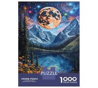 Rompecabezas para Adultos 1000 Rompecabezas Moonlit Mountain Glow -2 Rompecabezas para Adultos Juego Familiar Decoración De Pared Oferta como Regalos para Toda La Familia 38x26cm/1000pcs