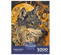 Rompecabezas para Adultos 1000 Rompecabezas Mystic Wolf Moon Rompecabezas para Adultos Juego Familiar Decoración De Pared Oferta como Regalos para Toda La Familia 52x38cm/1000pcs
