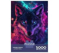 Rompecabezas para Adultos 1000 Rompecabezas Neon Wolf Galaxy -2 Rompecabezas para Adultos Juego Familiar Decoración De Pared Oferta como Regalos para Toda La Familia 70x50cm/1000pcs