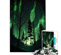Rompecabezas para Adultos 1000 Rompecabezas Noches en el Bosque Verde Difícil y desafiante Carrera de Velocidad de Mano Juguete Decoración de Pared para Mayores de 14 años (50x75cm)