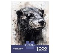 Rompecabezas para Adultos 1000 Rompecabezas Otter Charm Black Ink Rompecabezas para Adultos Juego Familiar Decoración De Pared Oferta como Regalos para Toda La Familia 70x50cm/1000pcs