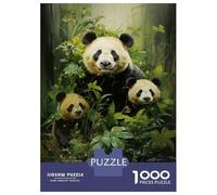 Rompecabezas para Adultos 1000 Rompecabezas Panda Family in Bamboo Forest Rompecabezas para Adultos Juego Familiar Patrón De Ensamblaje Regalos Y Cumpleaños Únicos 52x38cm/1000pcs