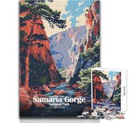 Rompecabezas para Adultos 1000 Rompecabezas Parque Nacional Garganta de Samaria Grecia Juegos educativos Vacaciones en casa Matar el Tiempo Regalos de cumpleaños Tamaño 50x75cm