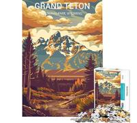 Rompecabezas para Adultos 1000 Rompecabezas Parque Nacional Grand Teton Juegos relajantes Desafío de Inteligencia Cerebral Juguetes adictivos Regalo Divertido Desafío difícil (tamaño 38x26cm)