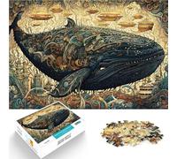 Rompecabezas para Adultos 1000 Rompecabezas Pintura Abstracta Ballena ，Apto para Mayores de 14 años. Juego Imposible Actividades Divertidas en casa, Regalos de cumpleaños, Regalos de Viaje。