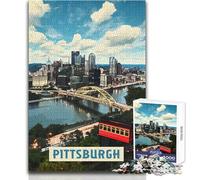 Rompecabezas para Adultos 1000 Rompecabezas Pittsburgh Juego desafiante Juguetes Aprendizaje Educativo Arte Obra Regalo Tamaño 50x75cm