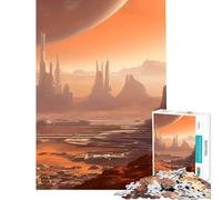 Rompecabezas para Adultos 1000 Rompecabezas Planeta Rojo Marte Paisaje Urbano Desafío de Inteligencia Cerebral Juguetes adictivos Juego práctico Una Obra de Arte Ideas para Regalos (Tamaño 50x75cm)