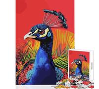 Rompecabezas para Adultos 1000 Rompecabezas Pop Art Pavo Real en Estilo Andy Warhol Juguetes antiestrés Gran Regalo para Juegos Juego práctico Ayuda al Cerebro a ejercitar Tamaño 38x52cm