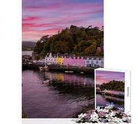 Rompecabezas para Adultos 1000 Rompecabezas Portree - Isla del Cielo - Escocia Decoración del hogar Juguetes Regalos de cumpleaños Juegos educativos Entrena tu Cerebro y Tus Manos tamaño 50x75cm