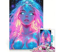 Rompecabezas para Adultos 1000 Rompecabezas Princesa neón Juegos Divertidos Entrena tu Cerebro y Tus Manos fortalece el Amor Entre Parejas 50x75cm