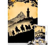 Rompecabezas para Adultos 1000 Rompecabezas Riders to The Tower Juguete Educativo Regalo para cumpleaños Juegos educativos Entrena tu Cerebro y Tus Manos Tamaño 38x26cm
