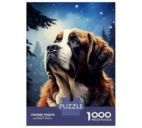 Rompecabezas para Adultos 1000 Rompecabezas Saint Bernard Dog Portrait Rompecabezas para Adultos Juego Familiar Patrón De Ensamblaje Regalos Y Cumpleaños Únicos 38x26cm/1000pcs
