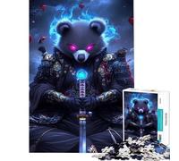Rompecabezas para Adultos 1000 Rompecabezas Samurai Panda Guerrero Animales Actividades Divertidas en casa para la diversión Familiar Juego práctico para Mayores de 14 años (50x75cm)