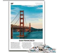 Rompecabezas para Adultos 1000 Rompecabezas San Francisco, para Mayores de 14 años para diversión Familiar y Noches de Juegos Colección de Artistas, Bellas Artes 26x38cm