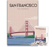 Rompecabezas para Adultos 1000 Rompecabezas San Francisco Travel Poste Juego desafiante Juguetes Aprendizaje Educativo Arte Obra Regalo Tamaño 38x26cm